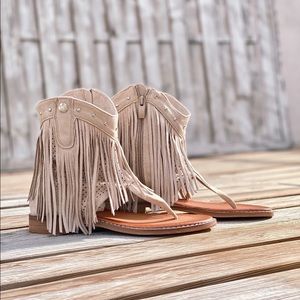 Boho fringe sandles